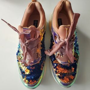 Pink Sequin Tennis Shoe